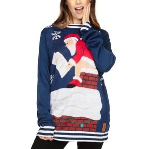 Tipsy Elves “Santa’s Log On Fire” Christmas Sweater